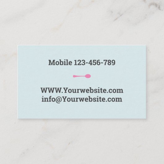 調理師パーソナライズされたアバター名刺 名刺 (裏面)