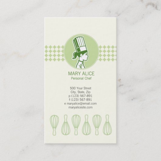 調理師ベーカー 名刺 (正面)