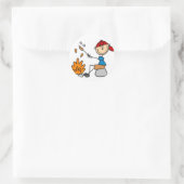 調理師ホットドッグステッカー ラウンドシール (バッグ)