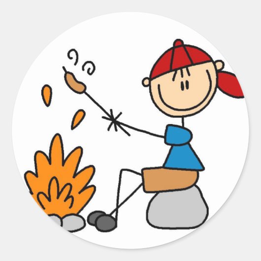 調理師ホットドッグステッカー ラウンドシール (正面)