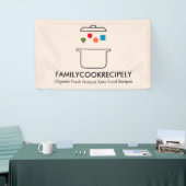 調理師ポットケトの中の幾何学的食品 横断幕 (トレードショー)