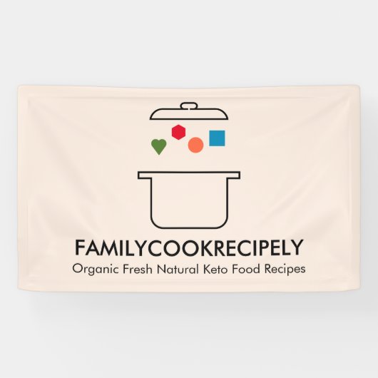 調理師ポットケトの中の幾何学的食品 横断幕 (横)