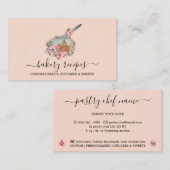 調理師レシピウィスクロードウインドウボウル赤面ピンク 名刺 (正面/裏面)