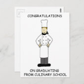 調理師学校おめでとうございます男性 ポストカード (正面/裏面)