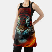 調理師嵐に火と氷の虎エプロン エプロン (インサイチュ)