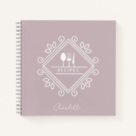 調理師書 |レシピノートブック | Pasetl brown mauve ノートブック