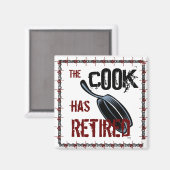 調理師退職したが赤/黒 マグネット (正面/裏面)