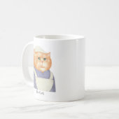調理師CATホワイトマグカップ+文字 コーヒーマグカップ (正面左)