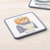 調理師CAT懸命プラスチック製コースター+文字 コースター (左側)