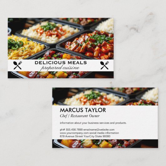 調理済み料理 | ケータリング 名刺 (正面/裏面)
