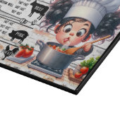 調理温度表示付ガラス製まな板 カッティングボード (角)