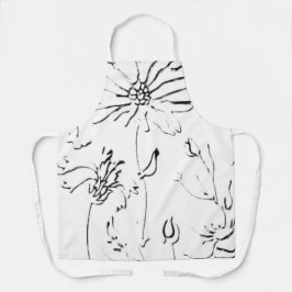 調理用エプロン全周プリントエプロン花デザイン エプロン