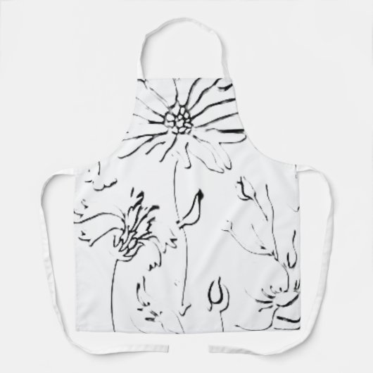 調理用エプロン全周プリントエプロン花デザイン エプロン (正面)