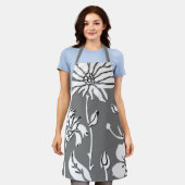 調理用エプロン全周プリントエプロン花デザイン エプロン (着用した状態)