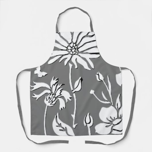 調理用エプロン全周プリントエプロン花デザイン エプロン (正面)