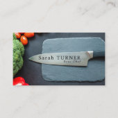 調理用キッチンとナイフ、シェフ、料理 名刺 (正面)