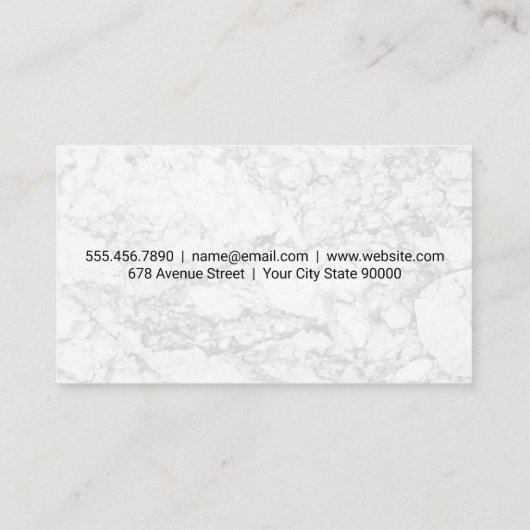 調理用ナイフII |白い大理石の背景 名刺 (裏面)