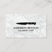 調理用ナイフII |白い大理石の背景 名刺 (正面)