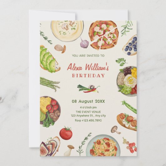 調理食品 招待状 (正面)