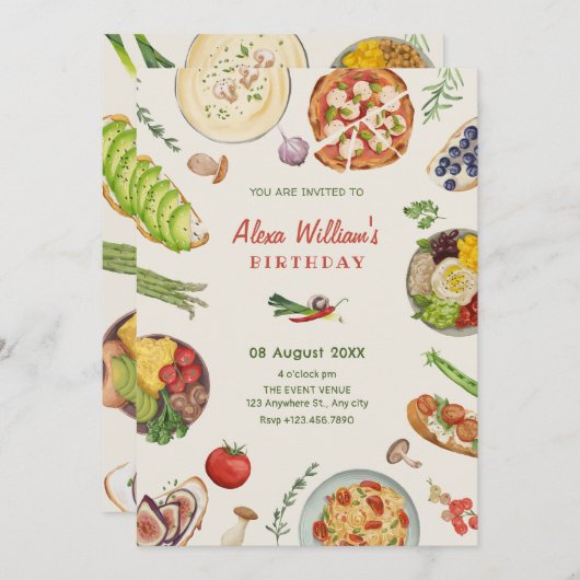 調理食品 招待状 (正面/裏面)