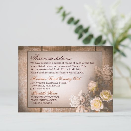 調節カードを結婚しているヴィンテージのバラ エンクロージャーカード (スタンド正面)