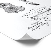 調節可能なギター1893特許芸術ホワイト紙 ポスター (角)