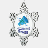 調達マネージャに声を掛ける スノーフレークピューターオーナメント (右)