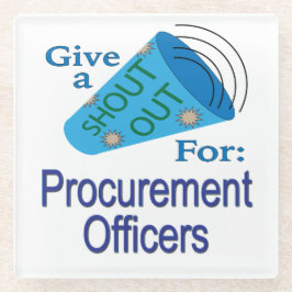 調達担当者に大声で呼び掛ける ガラスコースター