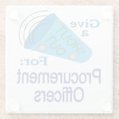 調達担当者に大声で呼び掛ける ガラスコースター (裏面)