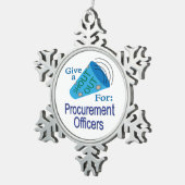 調達担当者に大声で呼び掛ける スノーフレークピューターオーナメント (右)