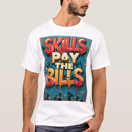 請求書を支払うスキル Tシャツ (正面)
