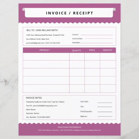 請求書シンプルテンプレート (正面)