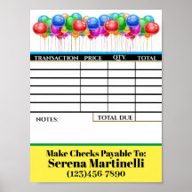 請求書シートのポスターをダウンロードする