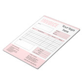 請求書フォーム 業務見積 追加ロゴ ノートパッド (アングル)
