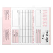 請求書フォーム 業務見積 追加ロゴ ノートパッド (正面)