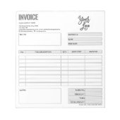 請求書フォーム 業務見積 追加ロゴ ノートパッド (正面)