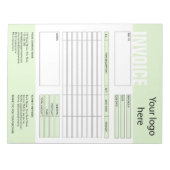 請求書フォーム 業務見積 追加ロゴ ノートパッド (正面)