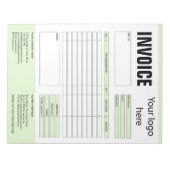 請求書フォーム 業務見積 追加ロゴ ノートパッド (正面)