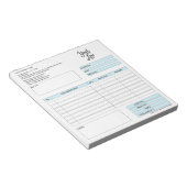 請求書フォーム 業務見積 追加ロゴ ノートパッド (アングル)