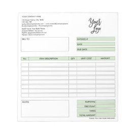 請求書フォーム 業務見積 追加ロゴ ノートパッド