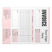 請求書フォーム 業務見積 追加ロゴ ノートパッド (正面)