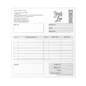 請求書フォーム 業務見積 追加ロゴ ノートパッド (正面)