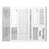 請求書フォーム 業務見積 追加ロゴ ノートパッド (正面)