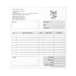 請求書フォーム 業務見積 追加ロゴ ノートパッド