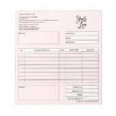 請求書フォーム 業務見積 追加ロゴ ノートパッド (正面)
