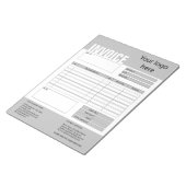 請求書フォーム 業務見積 追加ロゴ ノートパッド (アングル)