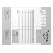 請求書フォーム 業務見積 追加ロゴ ノートパッド (正面)