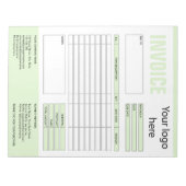 請求書フォーム 業務見積 追加ロゴ ノートパッド (正面)