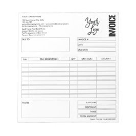 請求書フォーム 業務見積 追加ロゴ ノートパッド