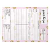 請求書営業型枠受入、ロゴの追加 ノートパッド (正面)